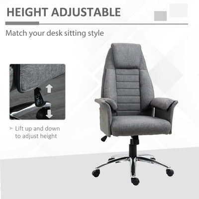 Executive Chair Office High Back Padded Swivel Computer Seat Ergonomic Grey