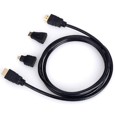 3 in 1 HD HDMI to HDMI Cable + Micro HDMI Adaptor+ Mini HDMI adapter NEW K