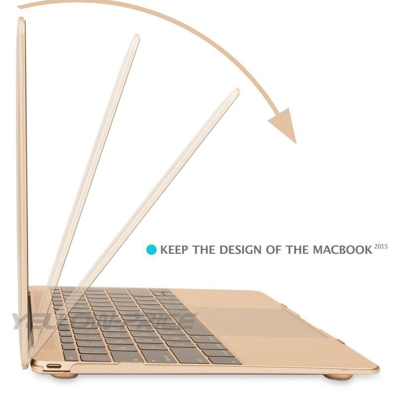 2015 MacBook Retina 12" A1534 Gold Hard Shell+ Keyboard Cover+ Screen Protector