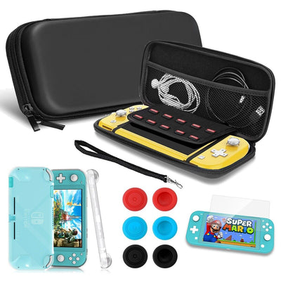 Accessory Kit for Nintendo Switch Lite - Portable Carry Case & TPU Case & Glass