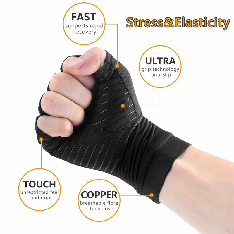 Medical Grade Quality Copper Infused Arthritis Compression Gloves for Men/Women