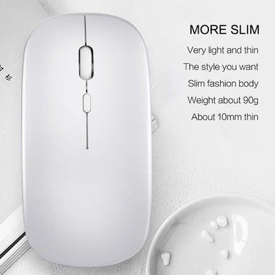 1600DPI Quiet Click Wireless Mouse, Bluetooth 5.0 / 2.4 GHz w/ USB Mini-Receiver