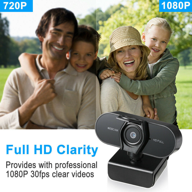 FHD 1080p/30fps Video Calling, Clear Stereo Audio Webcam for Skype,Zoom,Facetime