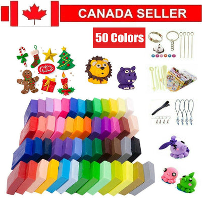 50 Colours  Clay DIY Kit Polymer Oven Bake With Modeling Tools Toy Accessories