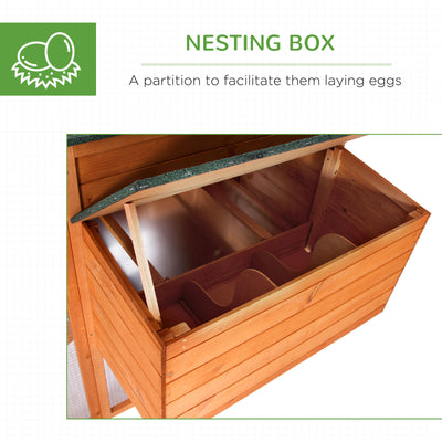 PawHut Deluxe Wood Poultry Chicken Coop Run Backyard Nesting Box Hen House Hutch