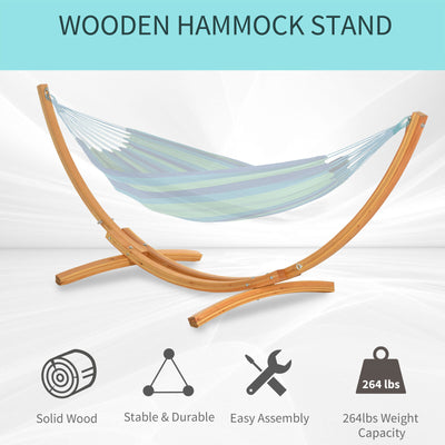 11' Wooden Hammock Stand Universal Fit Garden Picnic Camp Accessories