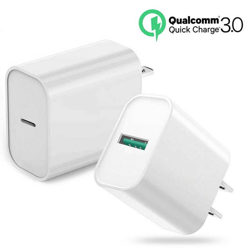 2020 Updated USB C + USB 3.0 Wall Charger - Quick Charge 3.0 Technology 18W CA