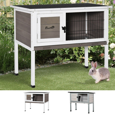 Large Bunny Cage w/ Fir Wood Construction and Locking Door, Perfect for Bunnies