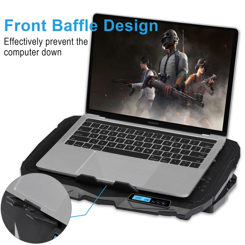 Ultra Quiet Laptop Cooling Pad-4 Speed Adjustable Fans & LCD Temperature Display