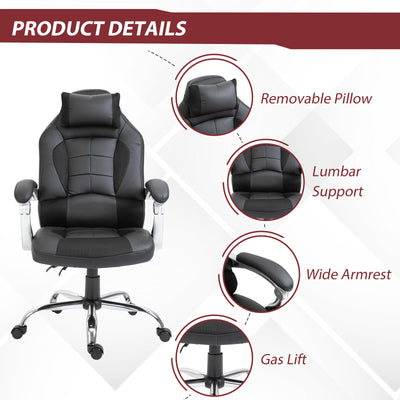 Office Chair Ergonomic Executive Swivel Racing Style Recliner Gaming Chair Black