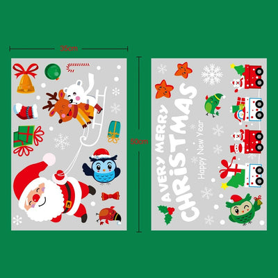 Christmas Removable PVC Window Decals Stickers w/ Xmas Cartoon Pattern [4 style]