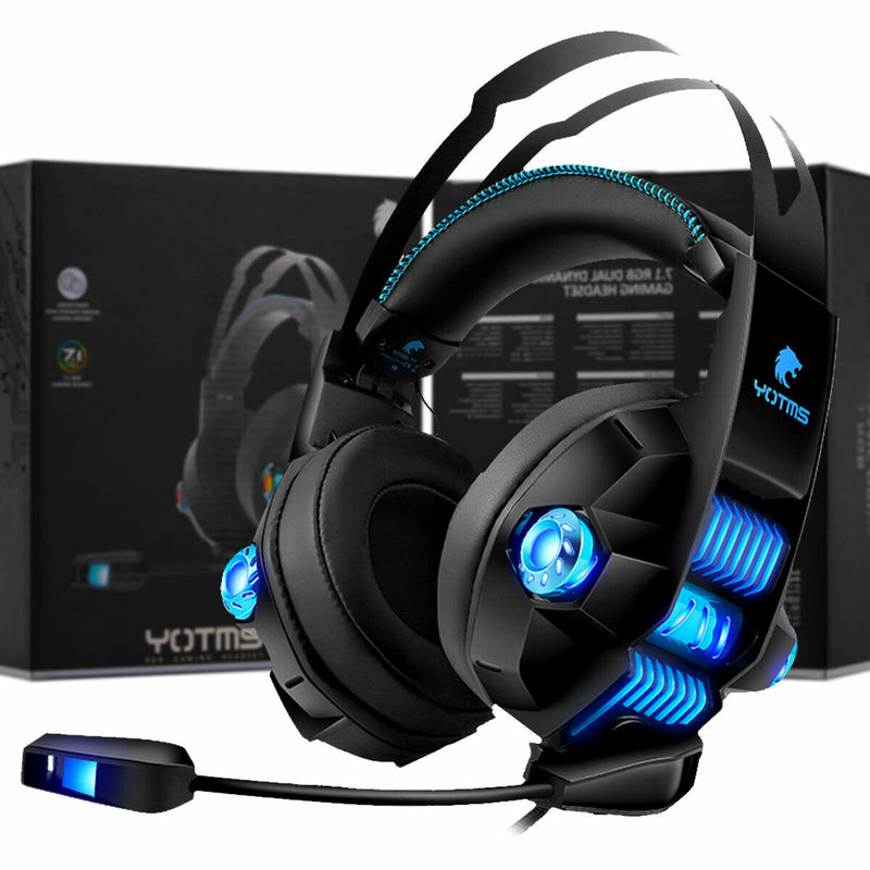 LED Gaming Headset Xbox One/PS4/PC Surround Sound Stereo w/ Noise Canceling&Mic