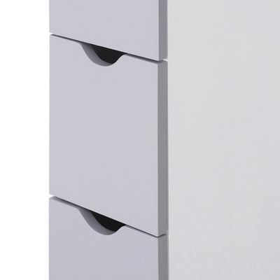 HOMCOM Storage Bathroom Cabinet Scrolled Cupboard Space Saving Open Shelves