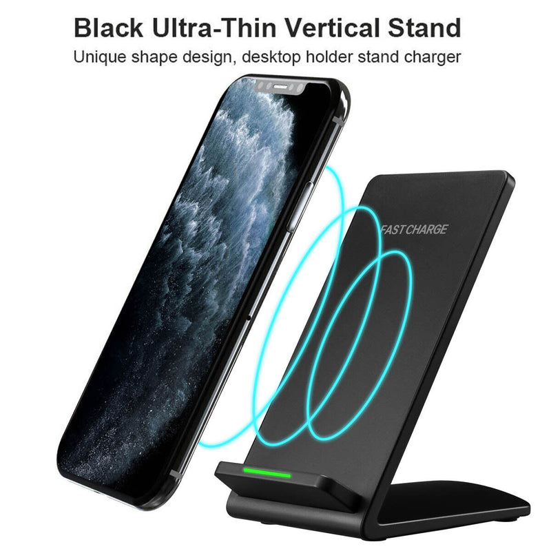 Qi Wireless Fast Charger Charging Pad Stand Dock Samsung Galaxy S20 iPhone 11 Xs