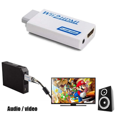 White Portable Wii to HDMI Wii 2 HDMI Full HD Converter Audio Output Adapter TV