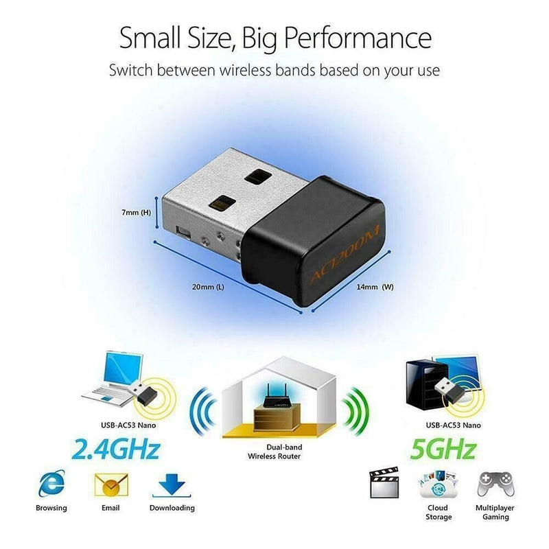 1200 Mbps FAST Wireless WiFi Network Receiver Adapter 5GHz Dual Band Dongle