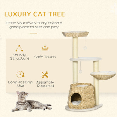 47&quot; Cat Tree Activity Center Climbing Toy w/ Scratching Posts, Balls Bed Condo