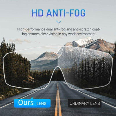 Safety Glasses with Clear Anti Fog, Scratch Resistant, UV Protection, OTG Lenses