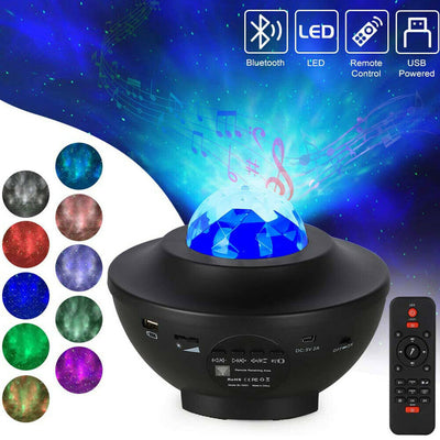 LED Star Light Projector Music Player w/ Bluetooth 5.0 & Timer & Remote Control