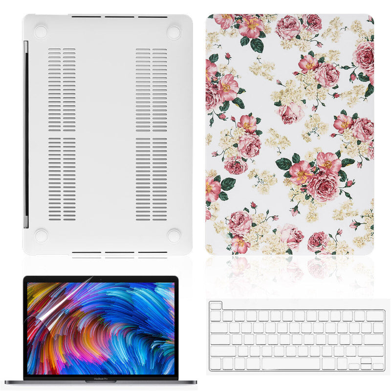 3 IN 1 Vintage Flower Hard Shell & KB Cover & LCD Film for Apple MacBook Pro 13"