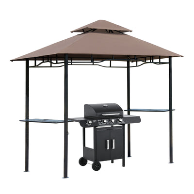 8 Foot Backyard  Barbeque Grill Canopy Cover with Two-layered Smoke Vent Design