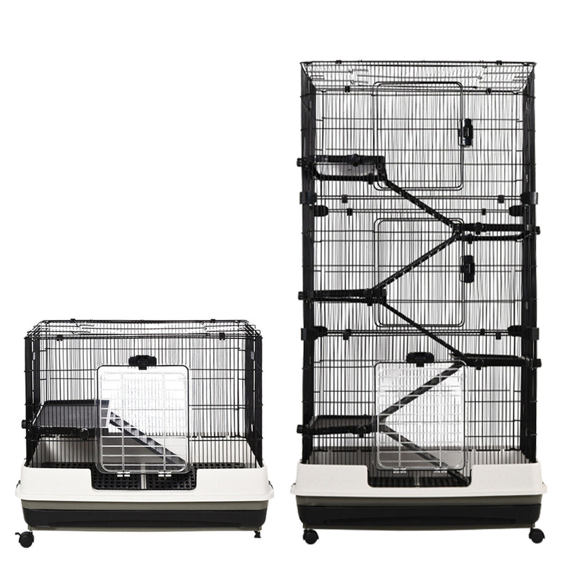 Moveable Small Animal Cage with Ramp, Platform, &amp; Strong Heavy Duty Build