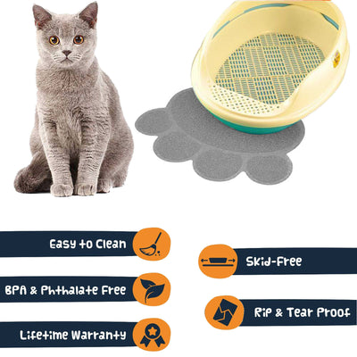 Silicone Absorbent Waterproof Pet Feeding Mat 12"x16" (Paw / Rectangle Shape)