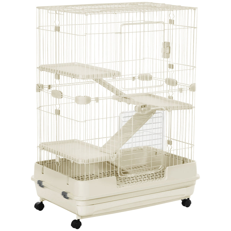 4-Level Hamster or Small Animal Hutch/Cage, White, 43.25&quot; H 842525186469