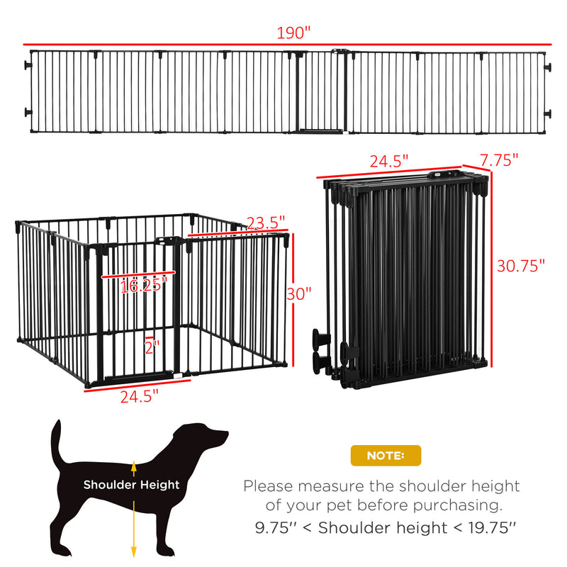 Pet Safety Gate 8-Panel Playpen Fireplace Christmas Tree Fence Stair Barrier