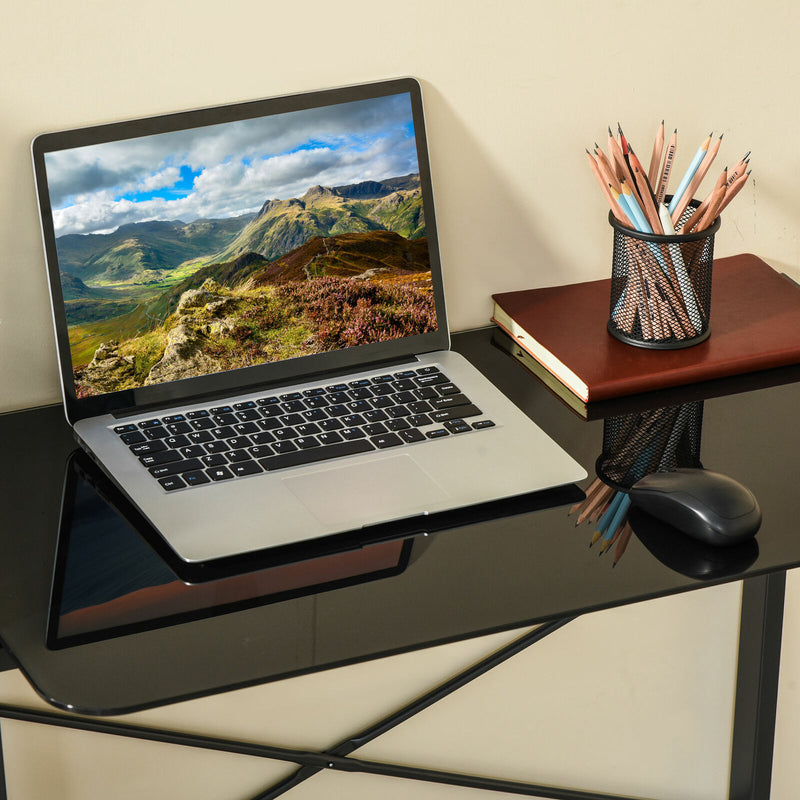 31.5&quot; Home Office Computer Desk w/ Shelves Study Table Storage Small Space Black