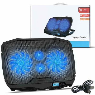 Ultra Quiet Laptop Cooling Pad-4 Speed Adjustable Fans & LCD Temperature Display