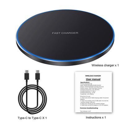 USB-C 30W Qi Fast Wireless Charger Charging Pad For Phone 11 X Max XR 8 Plus