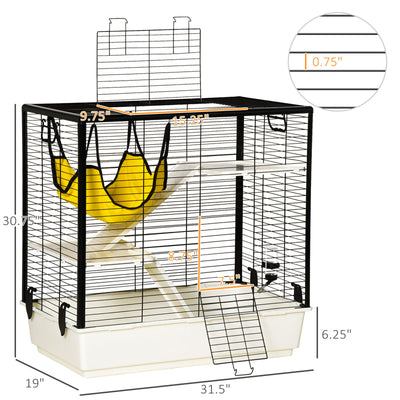 Small Animal Cage with Easy-Grip Handles, Metal Chinchilla Cage, Hedgehog Cage 196393257494