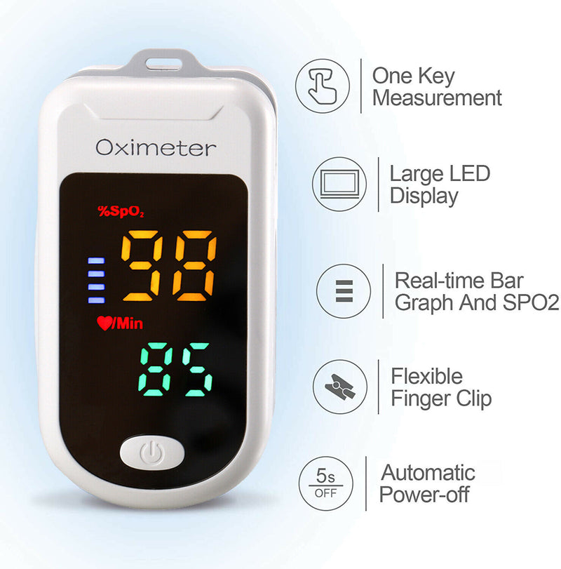 LED Display Digital Finger Pulse Oximeter Blood Oxygen Saturation SpO2 Monitor