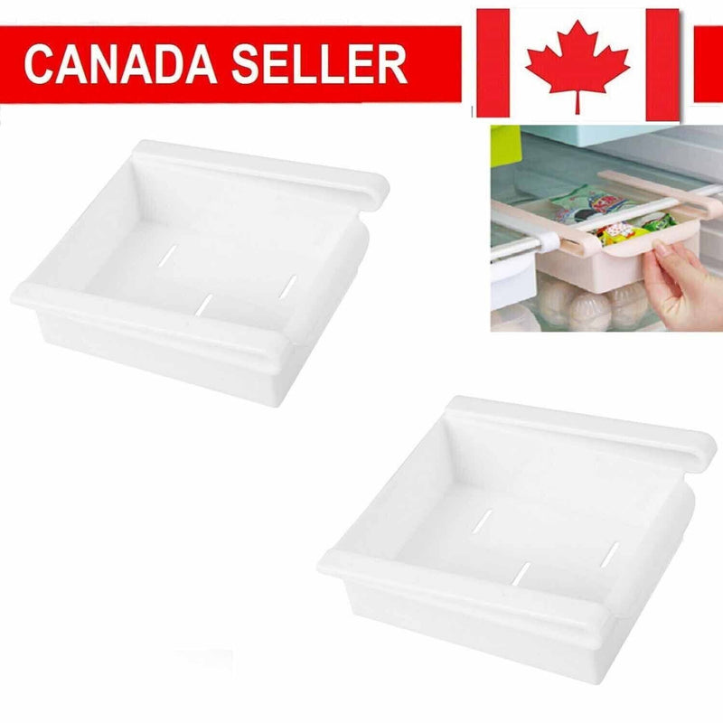 Kitchen Fridge Freezer Space Saver Organizer Holder Food Storage Rack Shelf Box