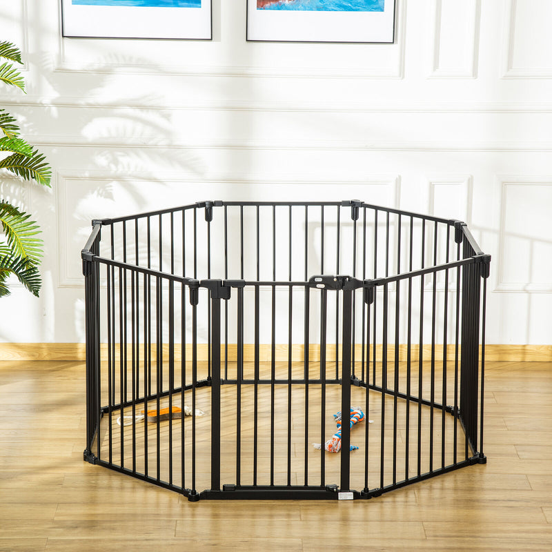 Pet Safety Gate 8-Panel Playpen Fireplace Christmas Tree Fence Stair Barrier