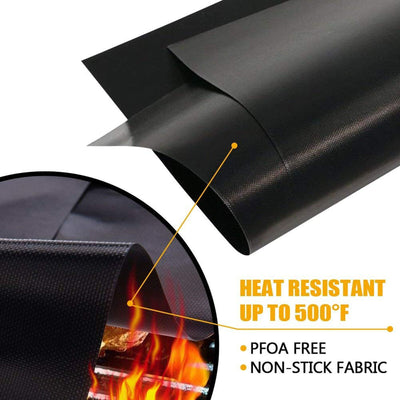 4 x BBQ Grill Mat Non-Stick Oven Liners Cooking Baking Reusable Sheet Pad