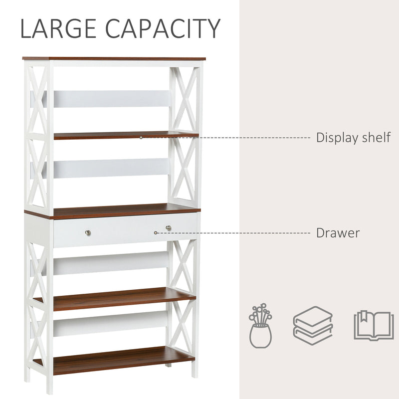 4-Level Bookshelf Display Unit Organizer with Shelves for Living Room, or Office