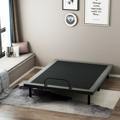 Adjustable Frame Queen Zero Gravity Powered Bed Base w/ Remote, Incline, Grey