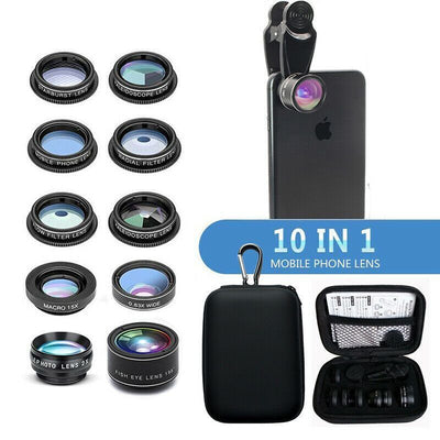 10 in1 Cell Phone Camera Lens Best Zoom Lens Kit For Universal Smartphone Mobile