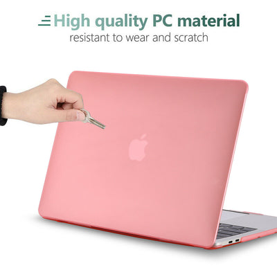 For 2020 MacBook Pro A2289 & A2251 Pink Rubberized Hard Shell+KB Film+LCD Film