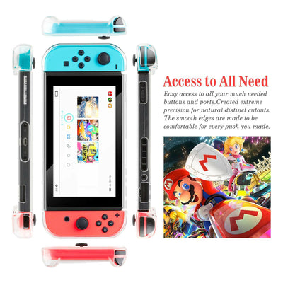 3 in1 Nintendo Switch Premium Tempered Glass Screen Protector+TPU Case+Caps