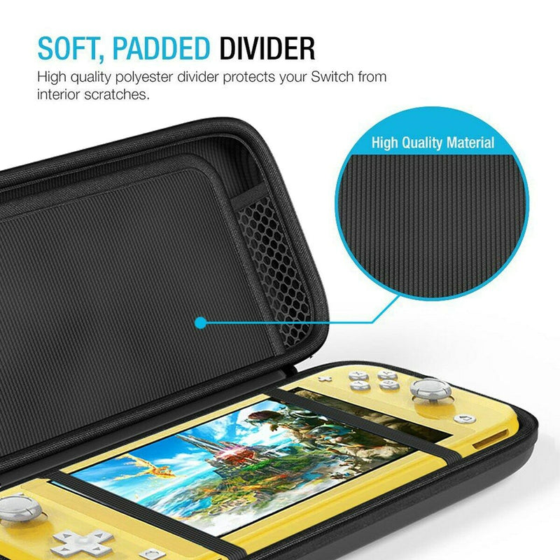 Accessory Kit for Nintendo Switch Lite - Portable Carry Case & TPU Case & Glass