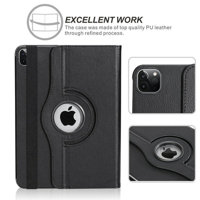 360 Degree Pu Leather Case w/ Corner Protection for iPad Pro 12.9" 11" 2018 2020