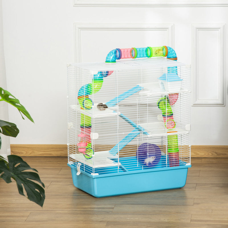 Extra Large Hamster Cage with Wheel, Portable Handles, Tubes and Tunnels System