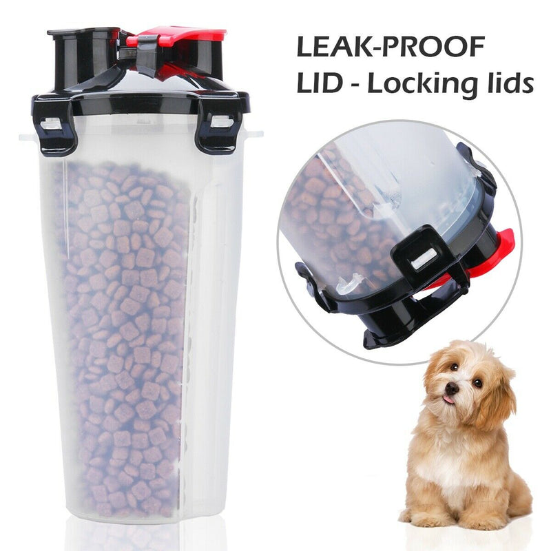 Leak Proof Portable Dog Container with 2 Bowls-Big Capacity & Food Grade Plastic