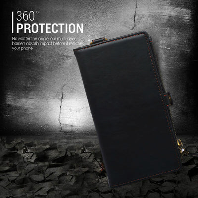 Multi-functional Leather Wallet Case Cover + Glass Film for Galaxy Note20 / 20U