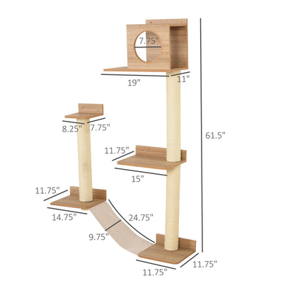 Multiple Level Wall Mounted Feline Condo w/ Interior Sleep Space &amp; Lounge Area 842525121231