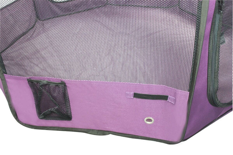 45" Portable Puppy Pet Dog Soft Tent Playpen Folding Crate Pen New - Pink/Purple