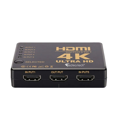 4k HDMI Switch Splitter 5 Port Selector Switcher Hub IR Remote HDTV 5 in 1 out